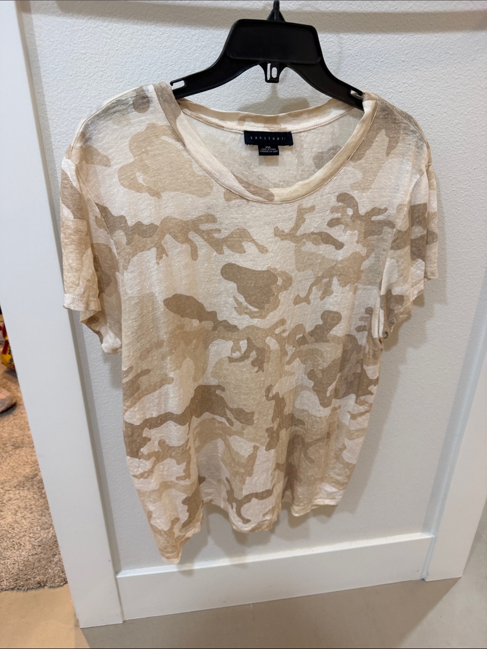 Sanctuary Neutral Camo Short Sleeve Tee in Beige and Cream